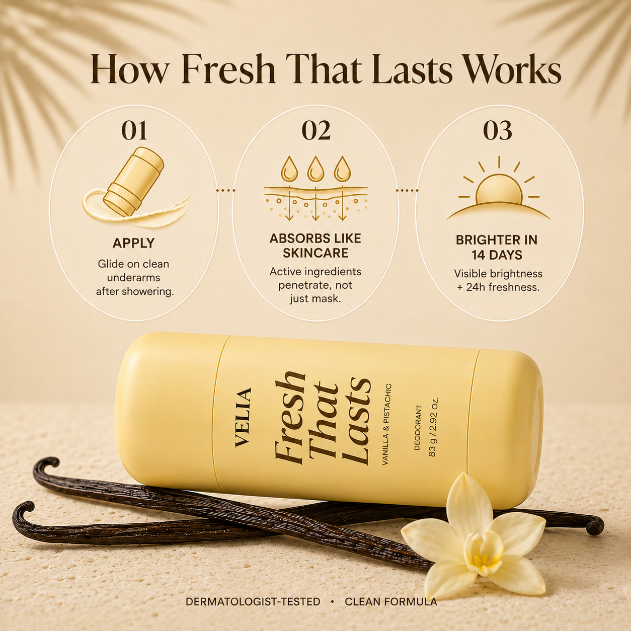 How to use the VELIA deodorant